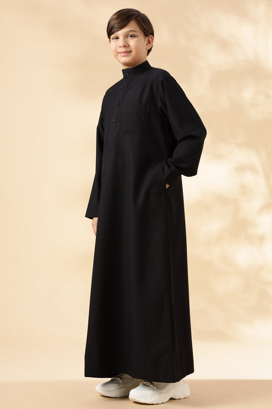Simple Saudi Black Thobe - Boys