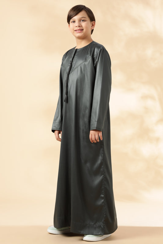 Shiny Emarati Hunter Green Thobe - Boys