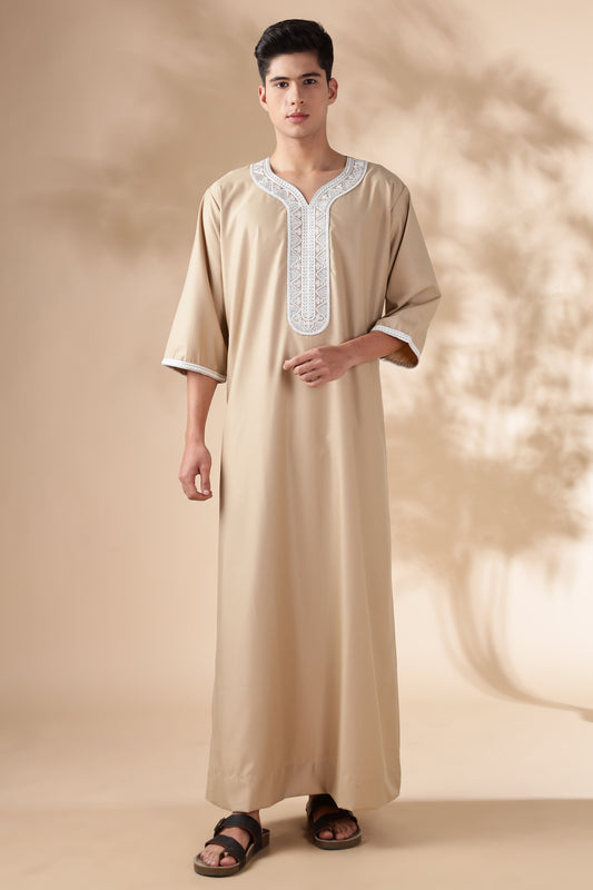 Royal Moroccan Tan Beige Thobe - Men