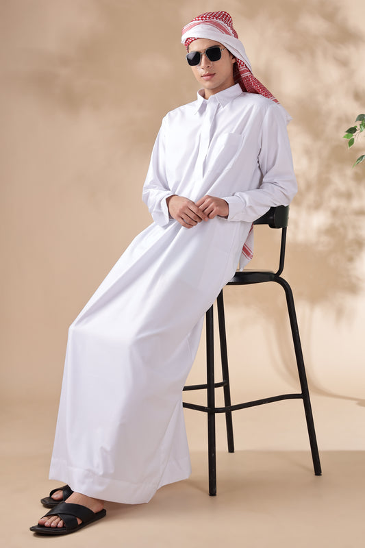 Formal Qatari White Thobe - Men