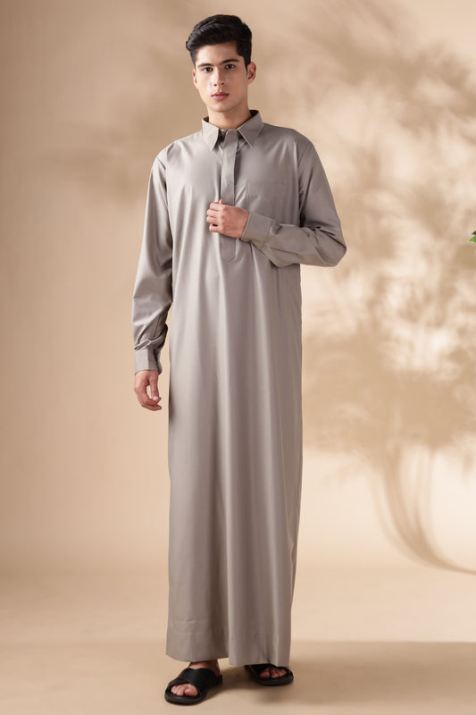Formal Qatari Umber Brown Thobe - Men
