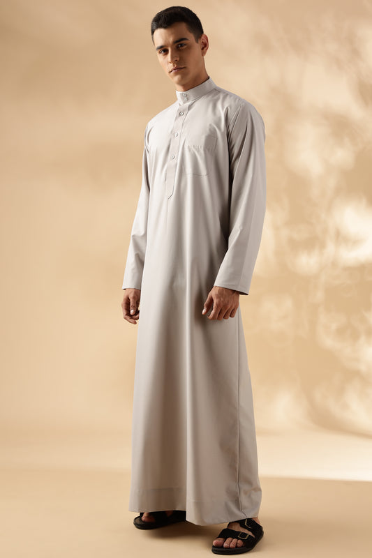 Simple Saudi Slate Grey Thobe - Men
