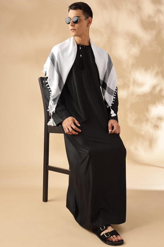 Crown Omani Black Thobe - Men