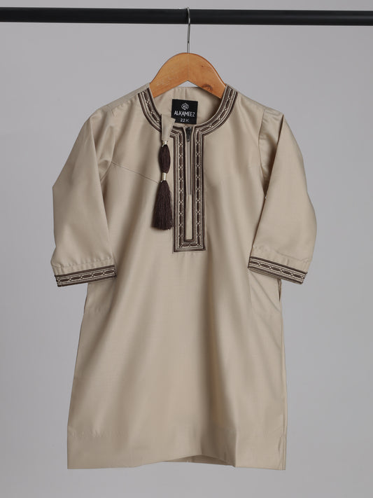 Fakhr Omani Oat Brown Thobe - Kids