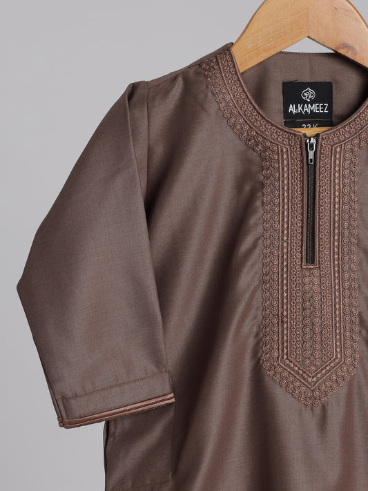 Hayat Moroccan Mocha Brown Thobe - Kids