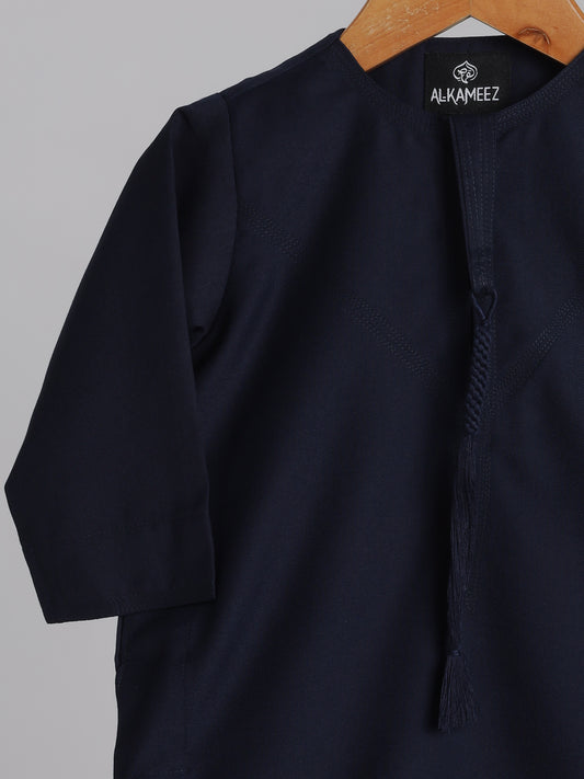 Classic Emarati Navy Blue Thobe - Kids