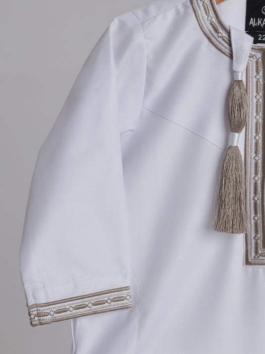Fakhr Omani White Thobe - Kids