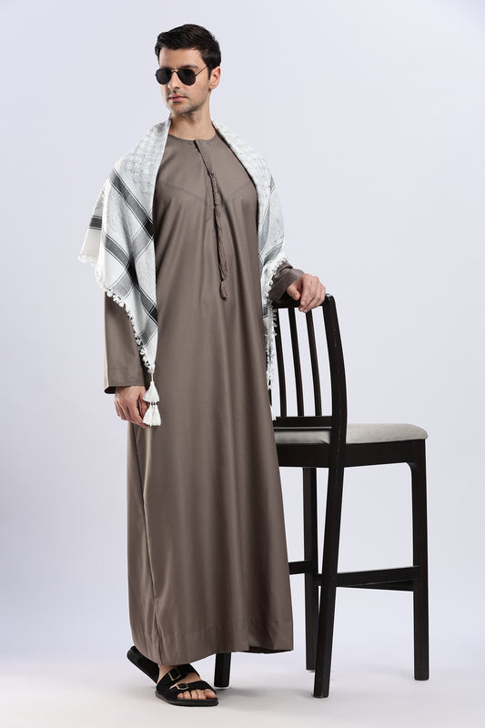 Classic Emarati Sand Brown Thobe - Men