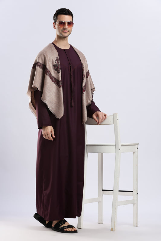Classic Emarati Plum Purple Thobe - Men
