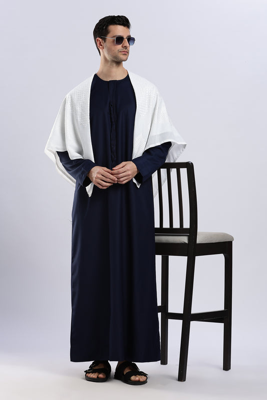 Classic Emarati Navy Blue Thobe - Men