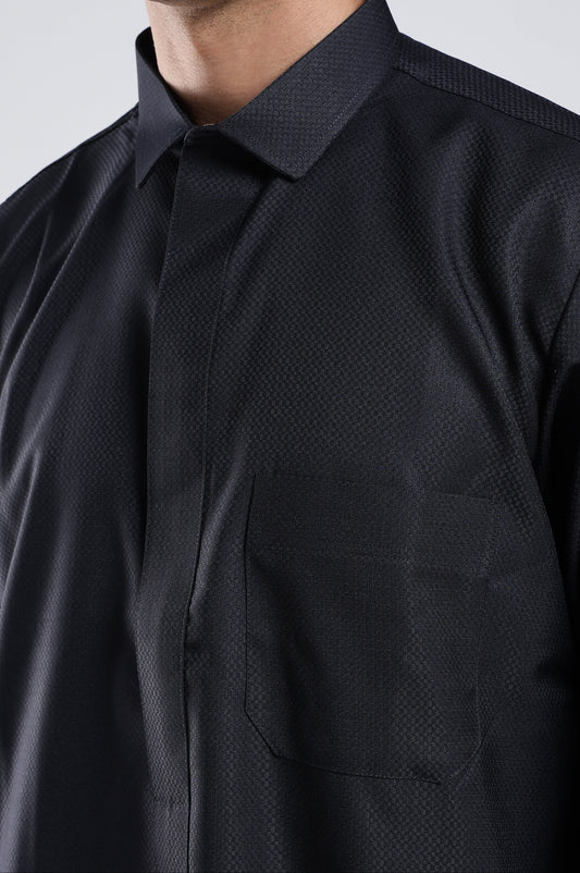 Zayn Qatari Navy Blue Thobe - Men