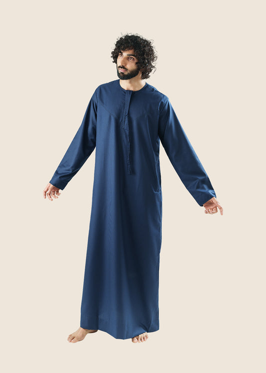 Classic Emarati Navy Blue Thobe - Men