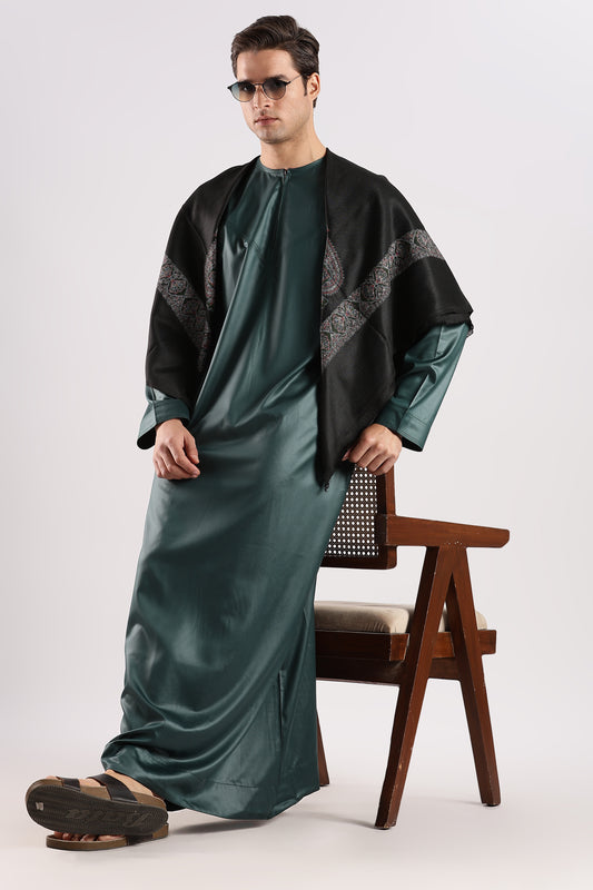 Dazzling Omani Bottle Green Thobe - Men