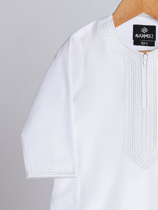Hayat Moroccan White Thobe - Kids