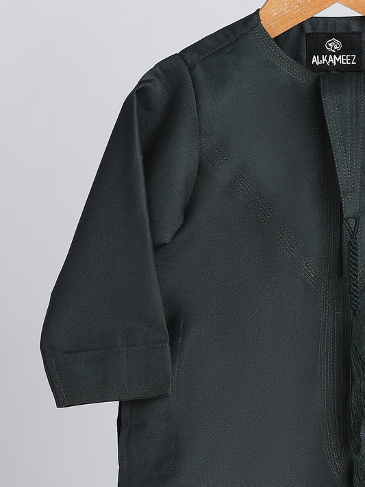 Classic Emarati Dark Green Thobe - Kids
