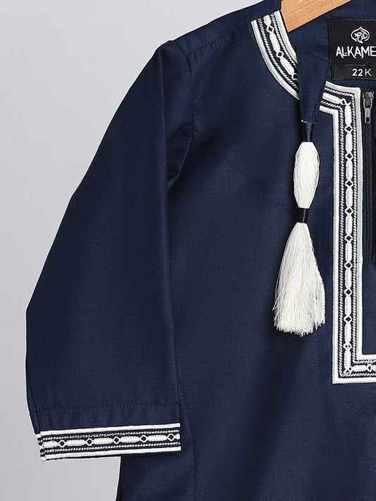 Fakhr Omani Navy Blue Thobe - Kids