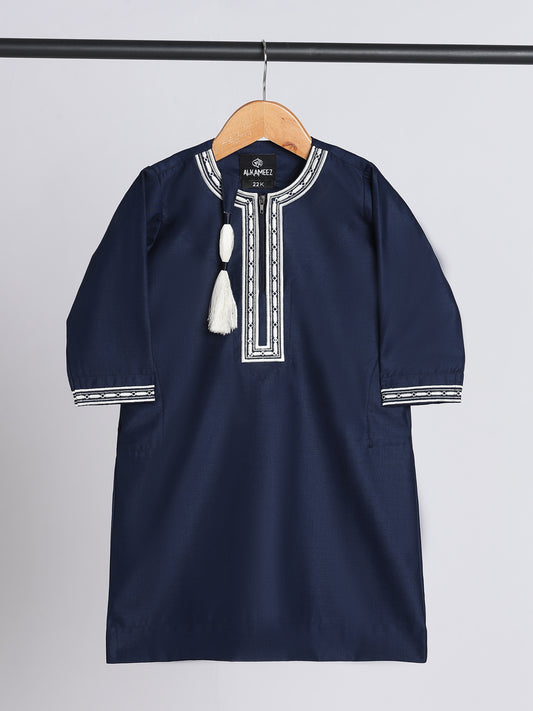 Fakhr Omani Navy Blue Thobe - Kids
