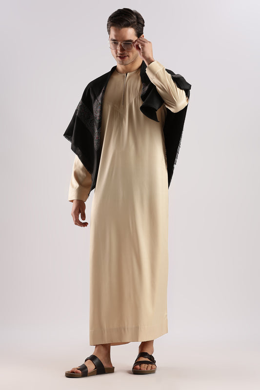 Dazzling Omani Light Gold Thobe - Men
