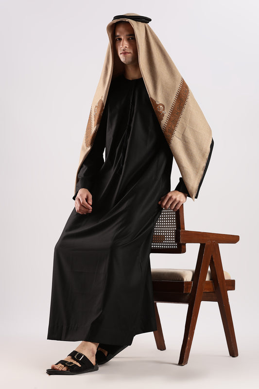 Classic Emarati Black Thobe - Men