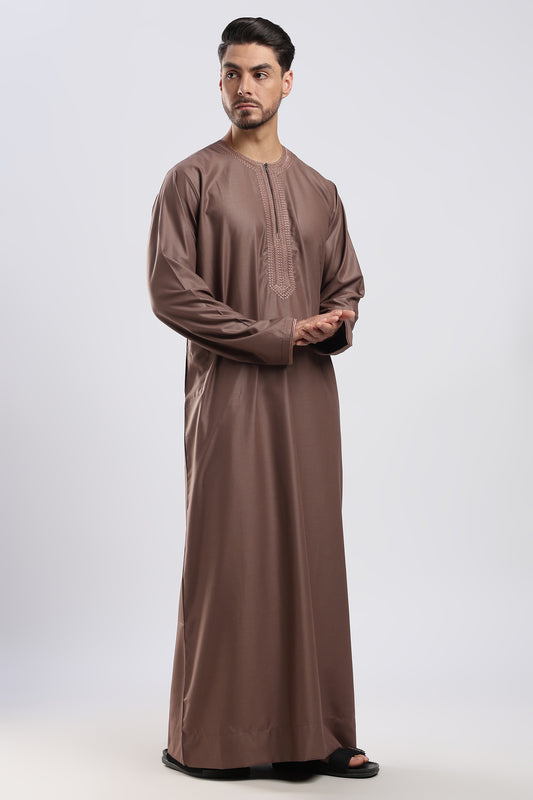 Hayat Moroccan Mocha Brown Thobe - Men