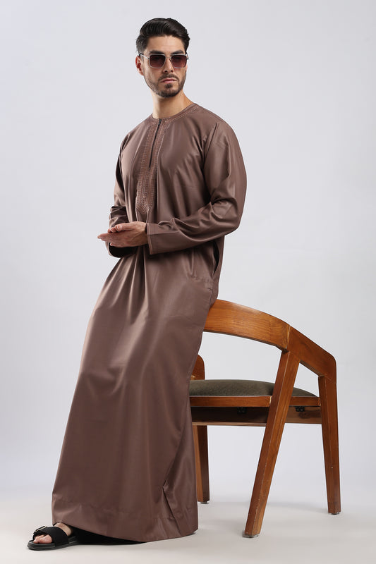 Hayat Moroccan Mocha Brown Thobe - Men