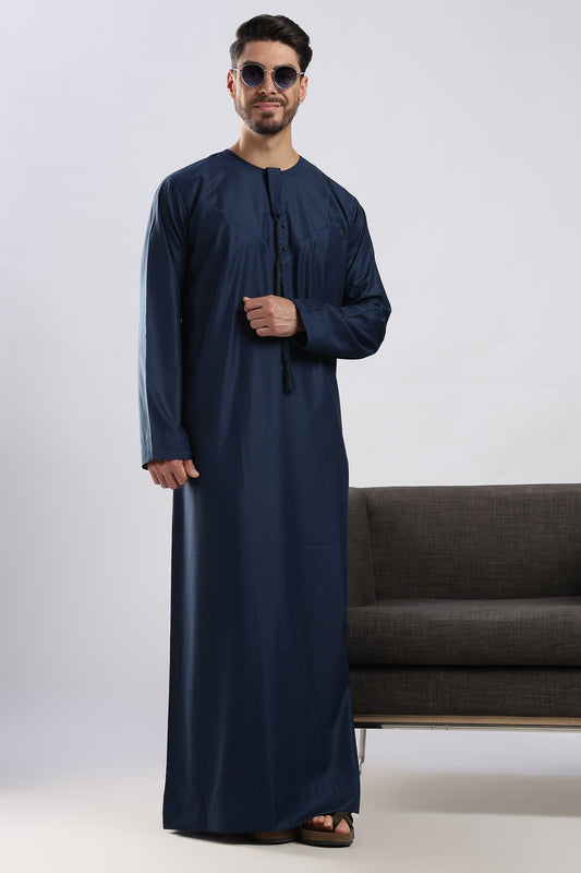 Noir Emarati Taupe Blue Thobe - Men