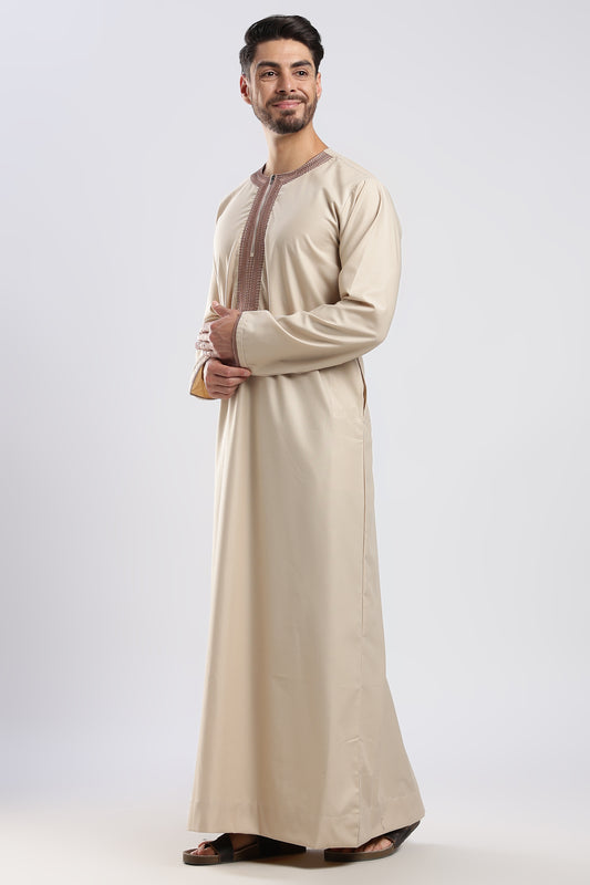 Hayat Moroccan Oat Brown Thobe - Men