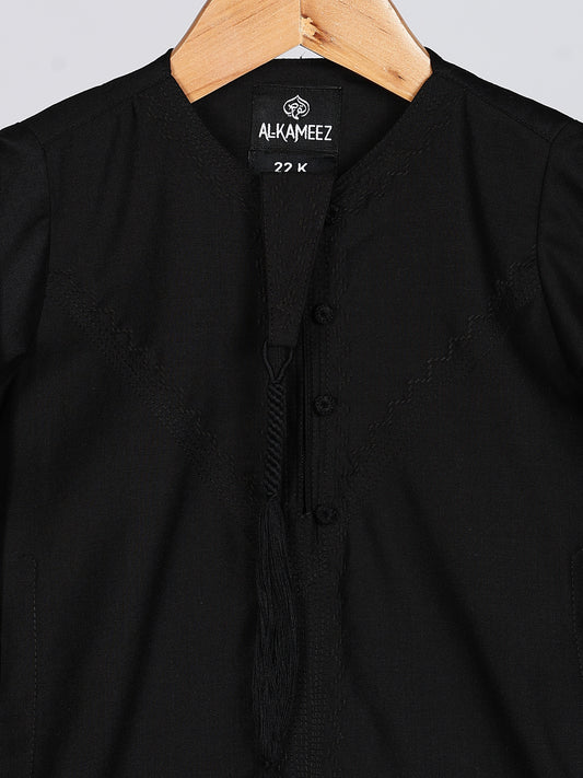Noir Emarati Black Thobe - Kids