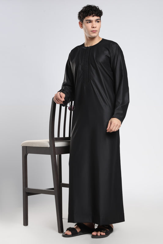 Hayat Moroccan Black Thobe - Men