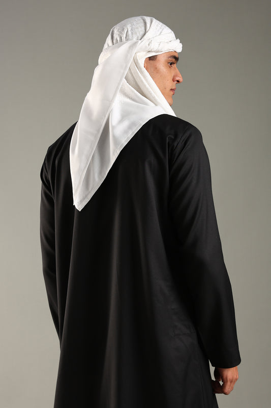 White Checked Solid Shemagh