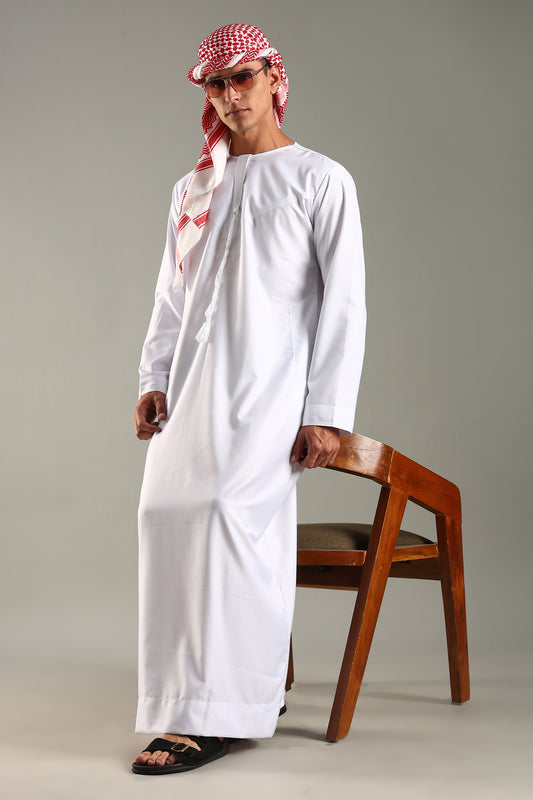 Red Checked Solid Shemagh
