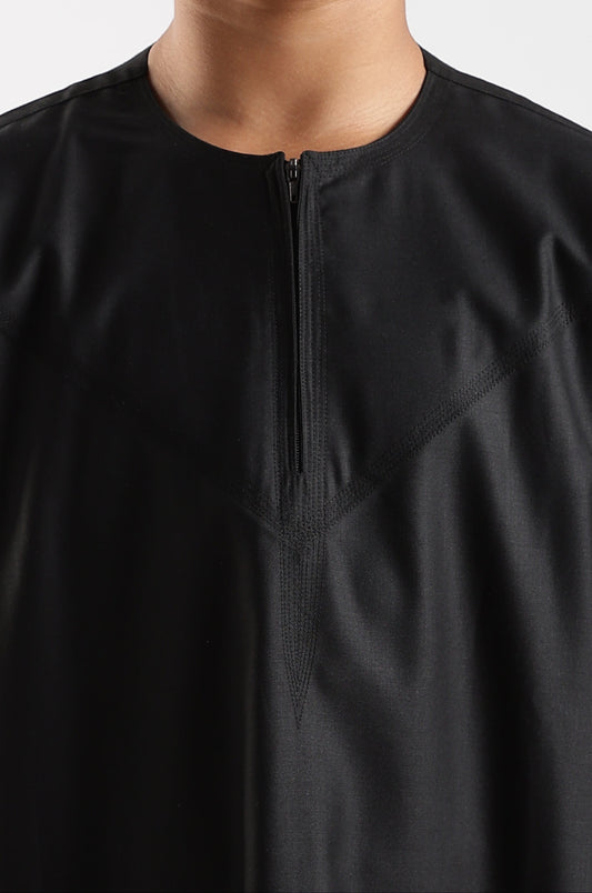 Classic Emarati Black Thobe - Boys