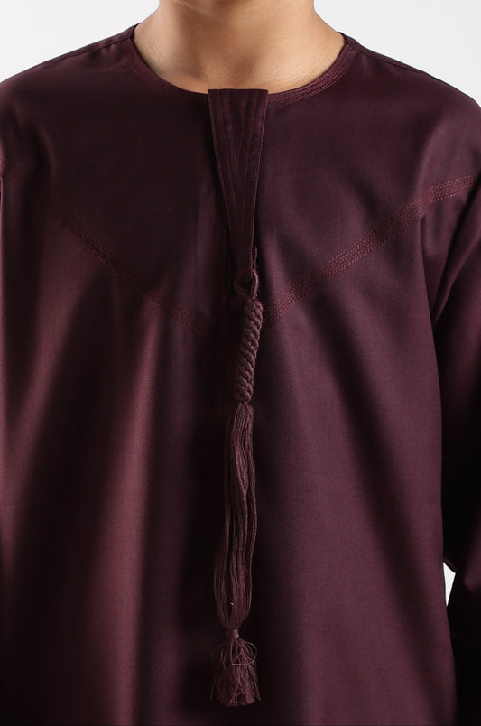 Classic Emarati Plum Purple Thobe - Boys
