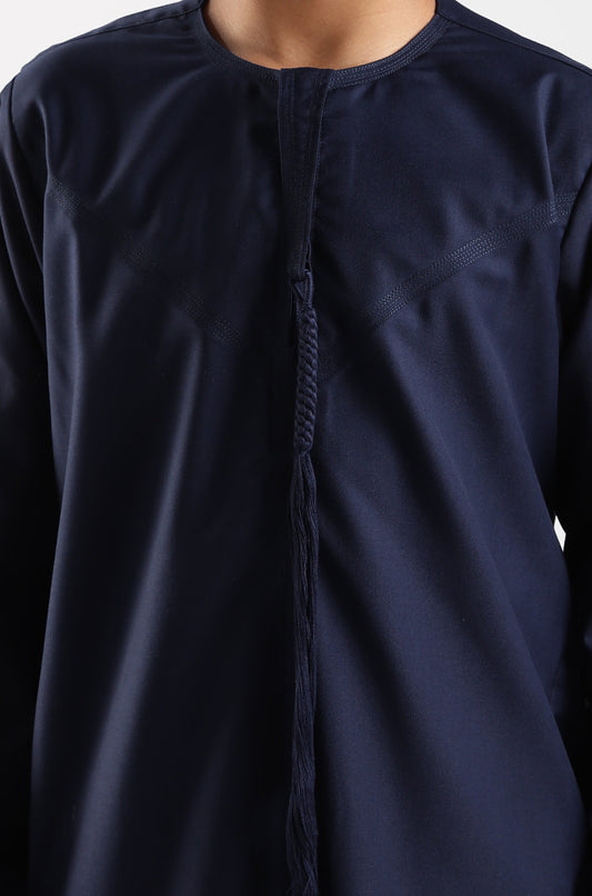 Classic Emarati Navy Blue Thobe - Boys