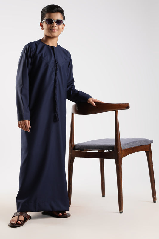 Classic Emarati Navy Blue Thobe - Boys