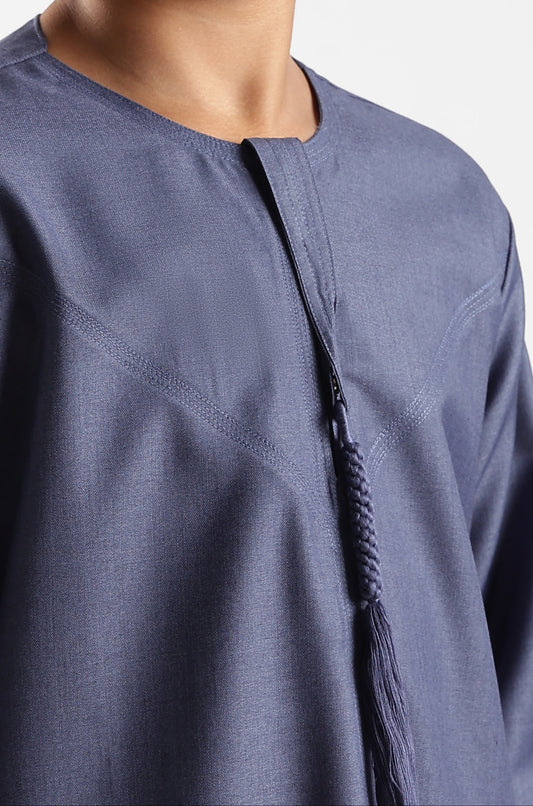 Classic Emarati Oxford Blue Thobe - Boys