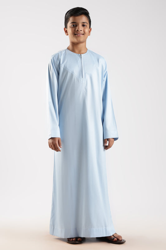 Dazzling Omani Sky Blue Thobe - Boys