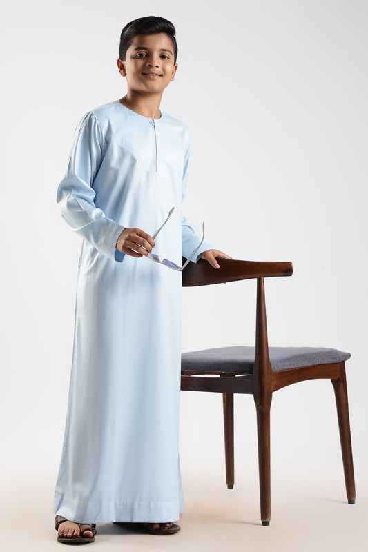 Dazzling Omani Sky Blue Thobe - Boys