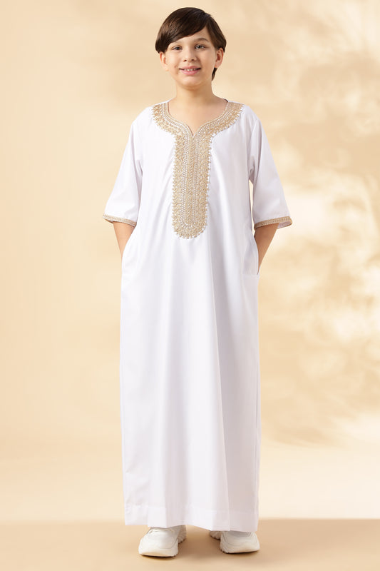 Royal Moroccan White Thobe - Boys