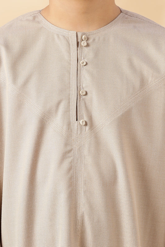 Majestic Omani Neutral Beige Thobe - Boys