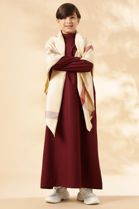 Simple Saudi Maroon Thobe - Boys