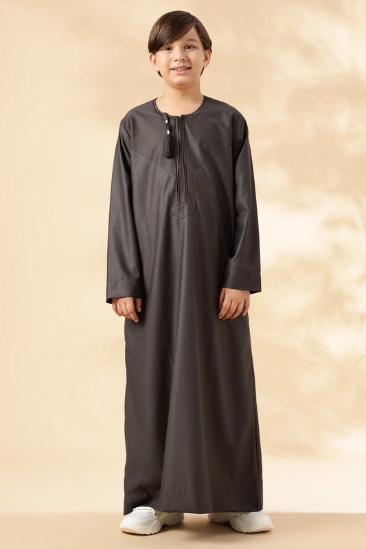 Crown Omani Charcoal Thobe - Boys