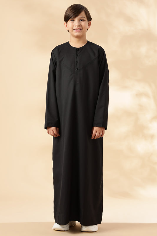 Majestic Omani Black Thobe - Boys