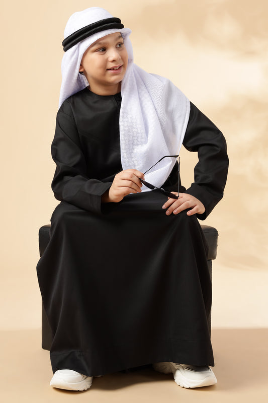 Majestic Omani Black Thobe - Boys