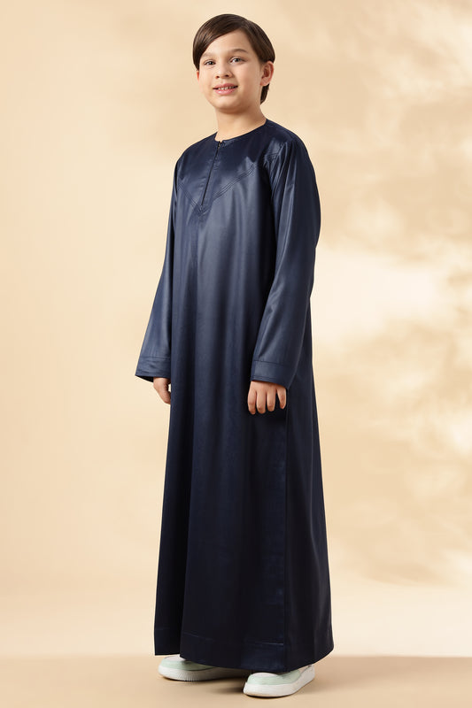 Dazzling Omani Navy Blue Thobe - Boys