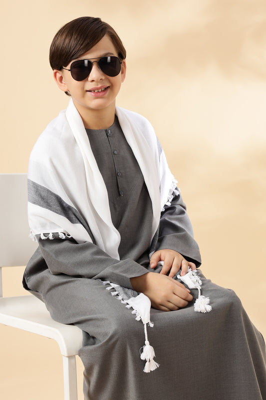 Majestic Omani Iron Grey Thobe - Boys