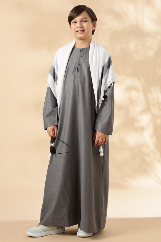 Majestic Omani Iron Grey Thobe - Boys