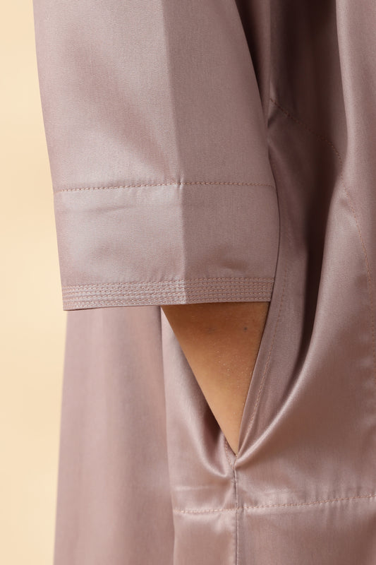 Shiny Emarati Rose Mauve Thobe - Boys