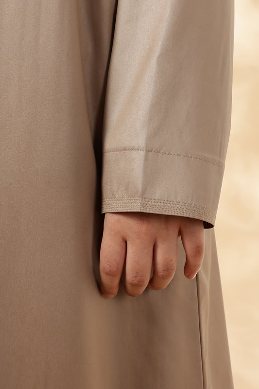 Shiny Emarati Khaki Thobe - Boys