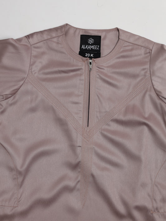 Shiny Emarati Rose Mauve Thobe - Kids